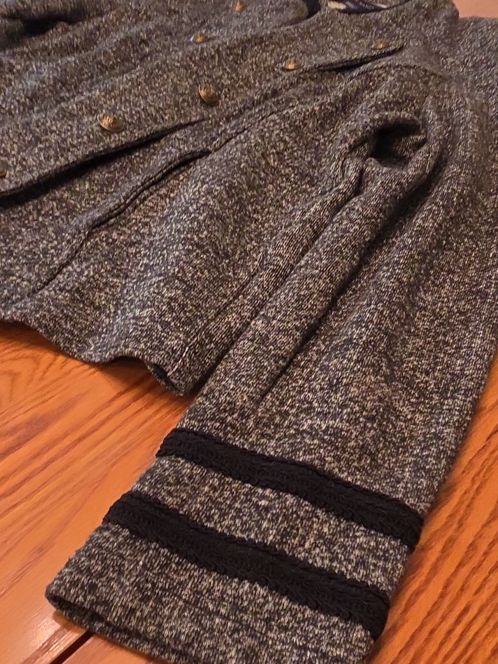 Tommy Hilfiger Women’s Size L Gray Double-Breasted Button-Front Lined Jacket - Picture 5 of 8